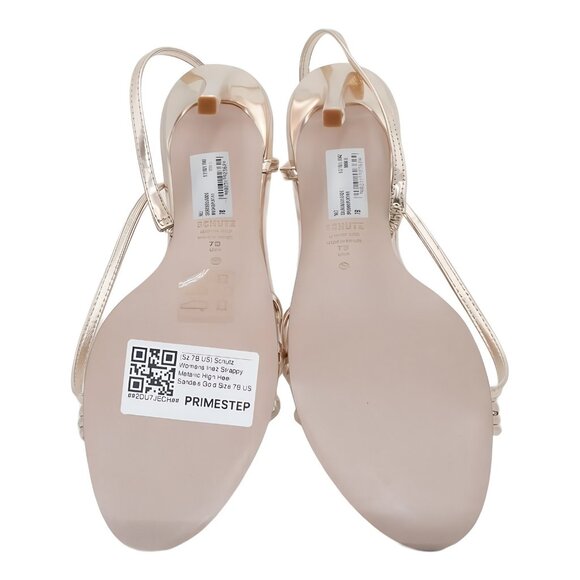 Schutz Inez Strappy Metallic High Heel Sandals Gold US 7 - Picture 6 of 6